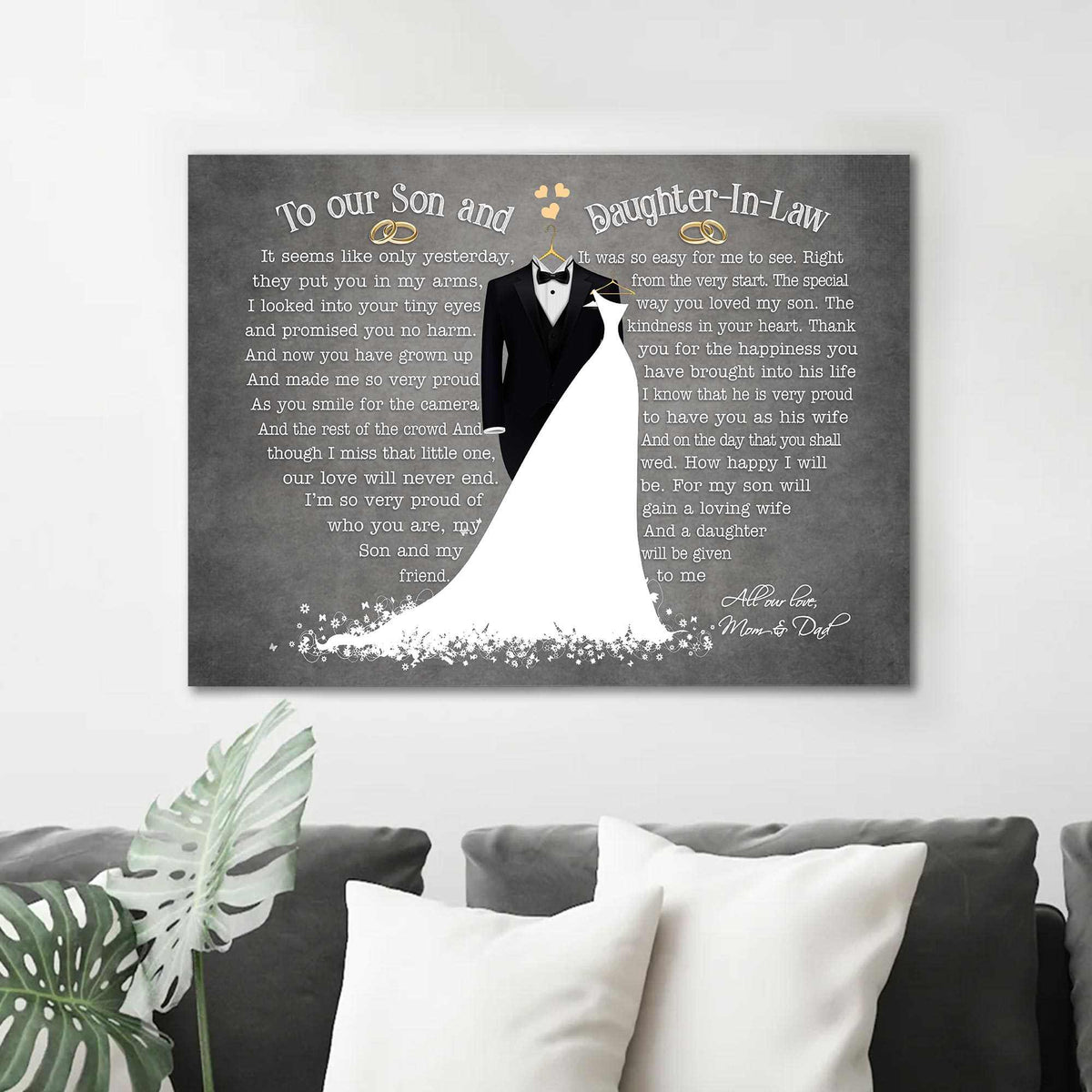 Wedding Gift Ideas For Bride And Groom With Rose Canvas Prints Decor,  Daughter-In-Law Gifts From Mother-In-Law - Magic Exhalation