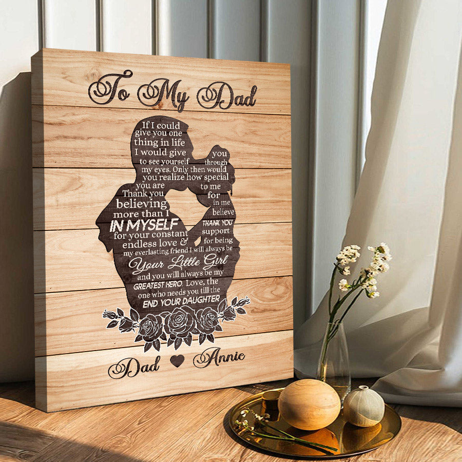 Personalized Father Daughter Camping Canvas - Father's Day Gift Idea For Father/ Camping Lover - Father And Daughter Like Campfire & Marshmallows