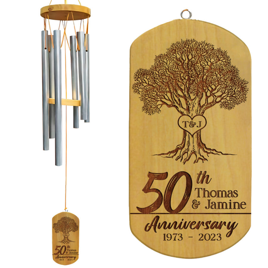 50Th Anniversary Wind Chimes Personalized Wind Chimes Anniversary
