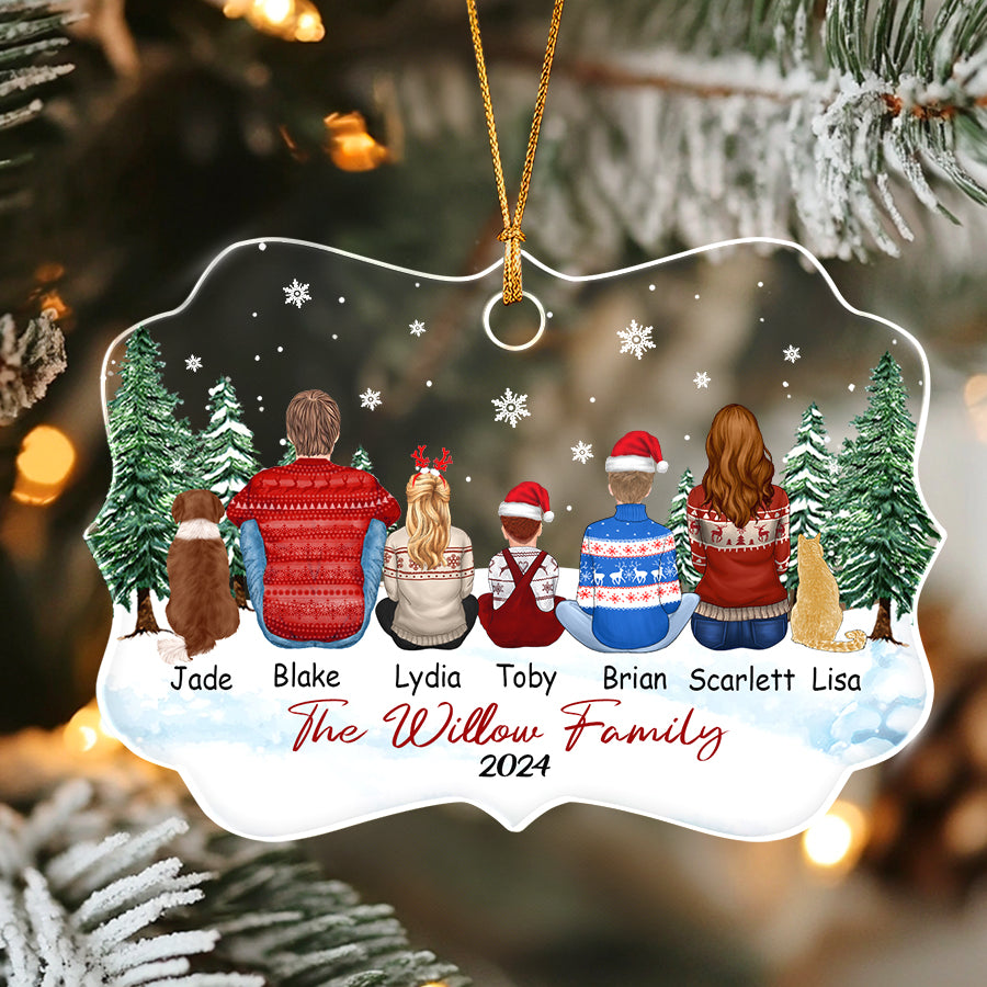 Personalized Family Ornament | Custom Name Family Acrylic Ornament ...