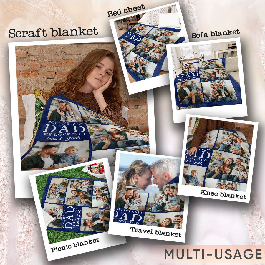 Blankets For Dad Fathers Day Blanket With Pictures Dad Blanket