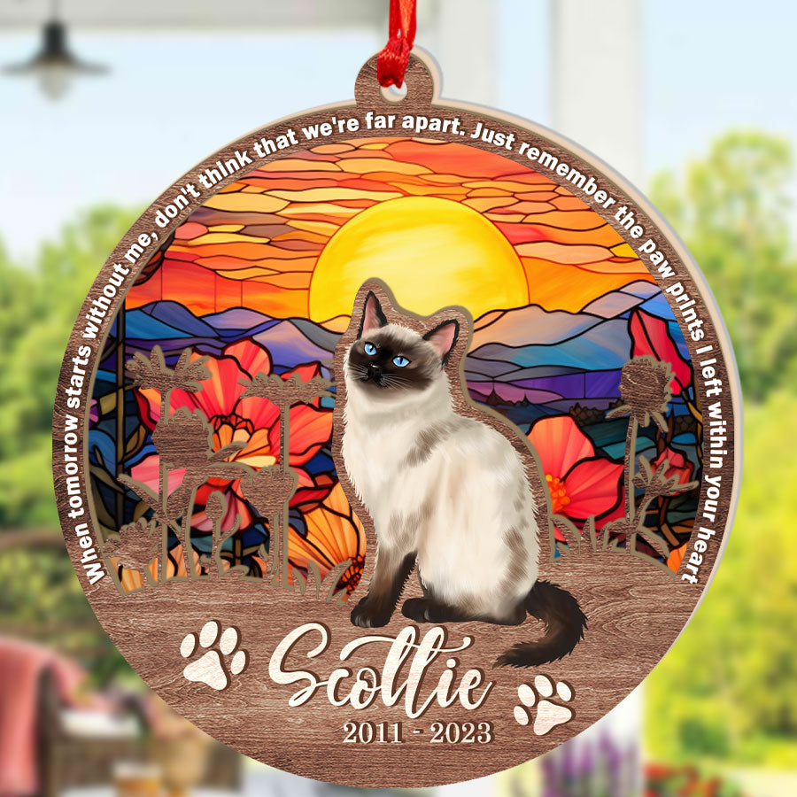 Cat Memorial Suncatcher Pet Memorial Suncatcher When Tomorrow