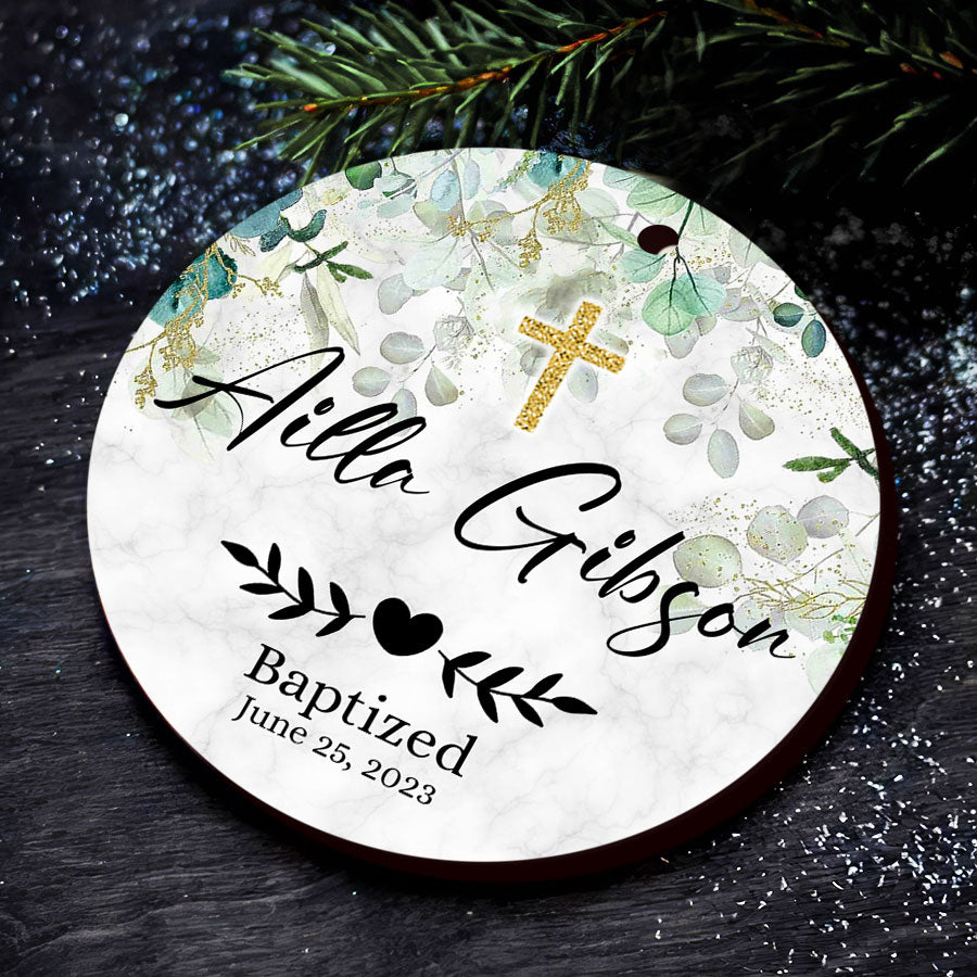 Christening Ornament Personalized Crosses For Baptism Gifts Baby'S