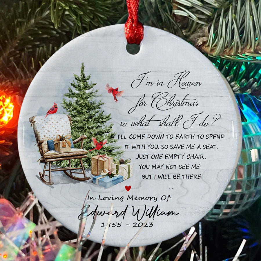 Christmas In Heaven Chair Ornament In Loving Memory Ornaments Ornaments For Deceased Loved