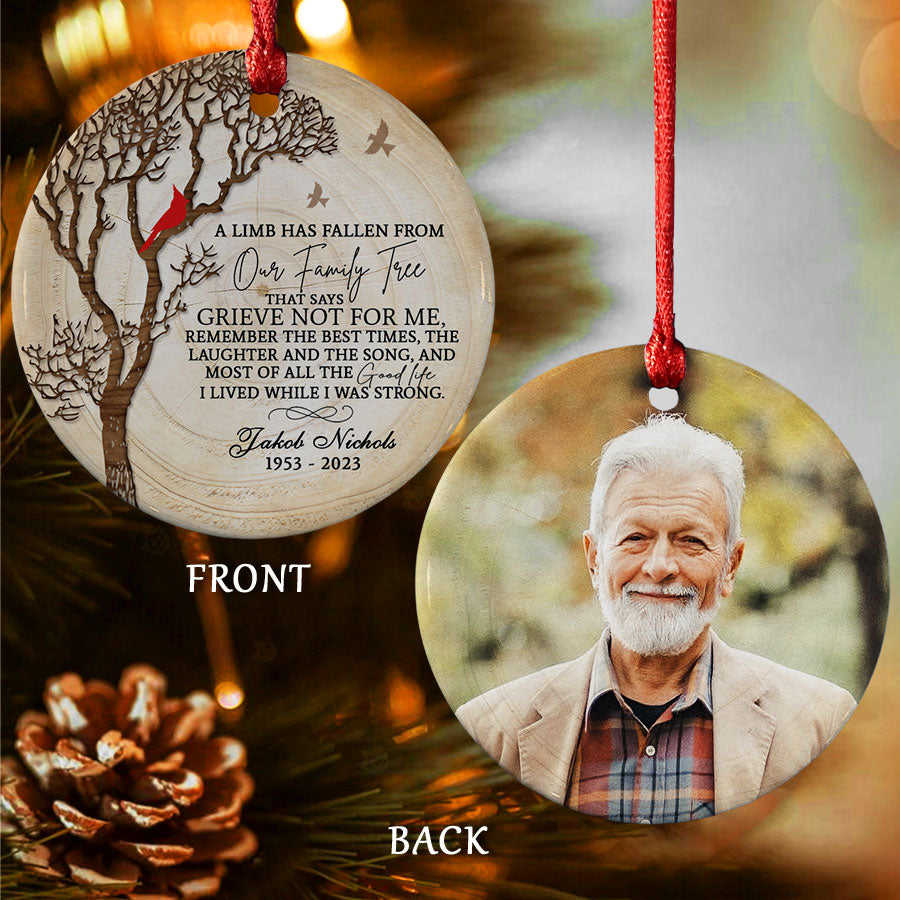 Dad In Heaven Christmas Ornament Photo Memorial Ornament A Limb Has