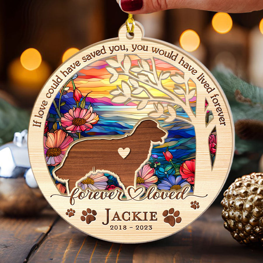 Custom Dog Memorial Suncatcher, Personalized Dog Loss Sympathy Gift With Name And Date, Loss Of Dog Gift, Pet Memorial Gift - Israel