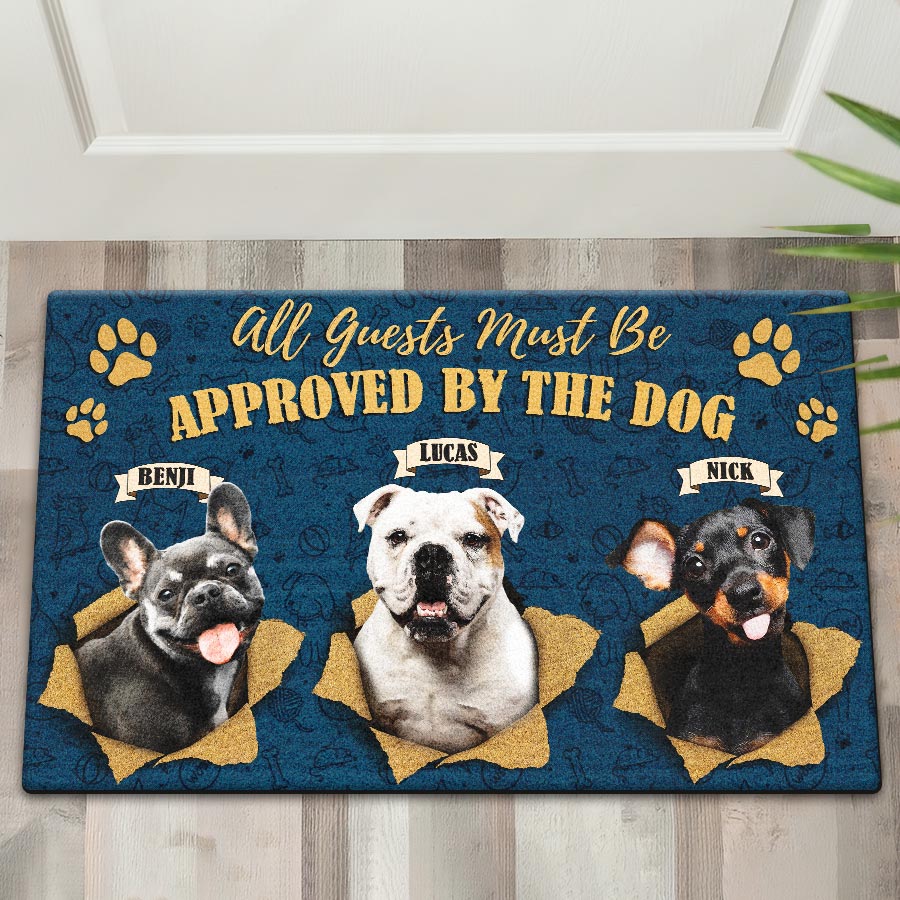 Dog Mats Personalized Doormats With Dogs All Guest Must Be Approved By The Dog Door