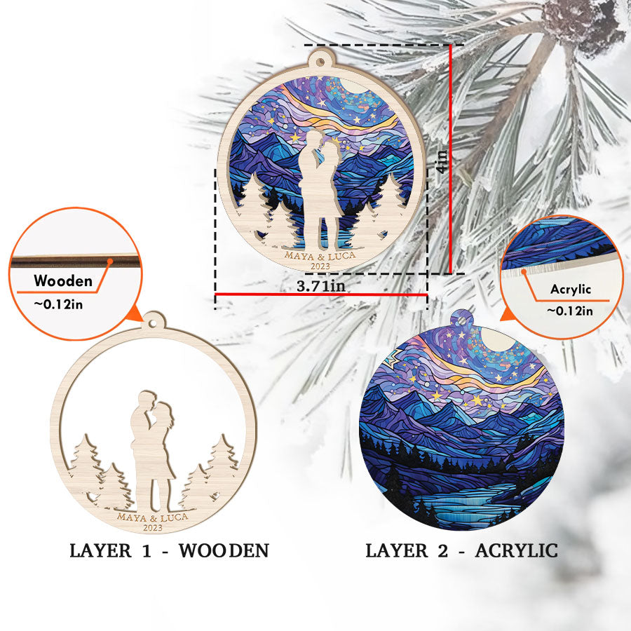 Engagement Tree Ornaments Personalized Ornament For Engaged Couple