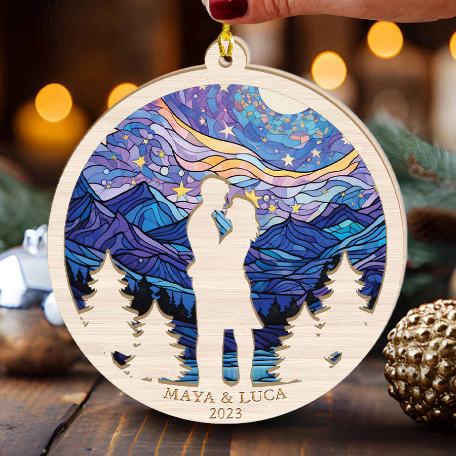 Engagement Tree Ornaments Personalized Ornament For Engaged Couple