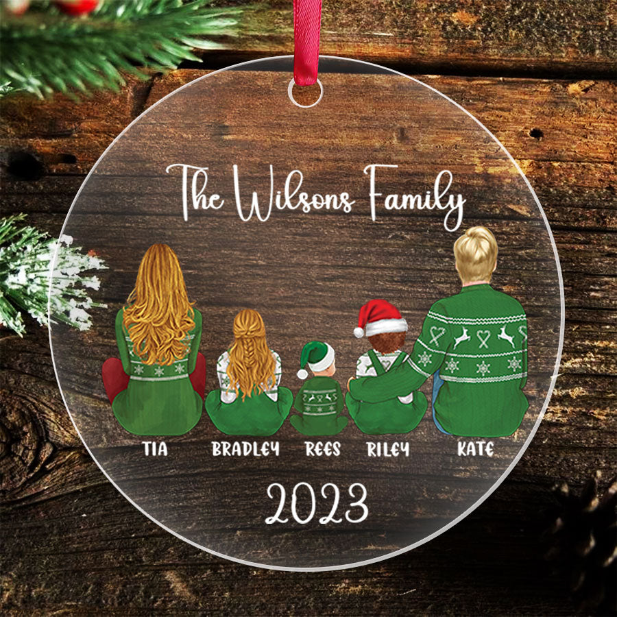 Family Of 5 Christmas Ornaments 