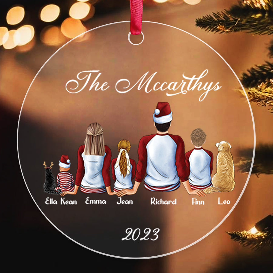 Family With Dog Ornament | Personalized Family Ornaments | Custom ...