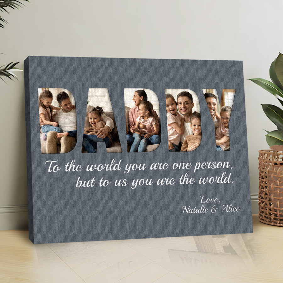 Custom Personalized Father Canvas - Gift Idea For Father's Day - Dear Daddy main image 1