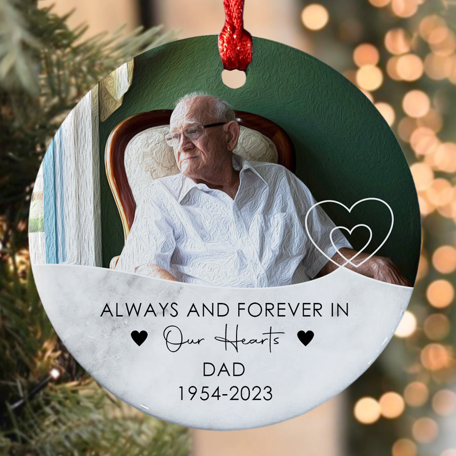 Memorial Ornaments For Dad In Memory Ornament With Picture Always