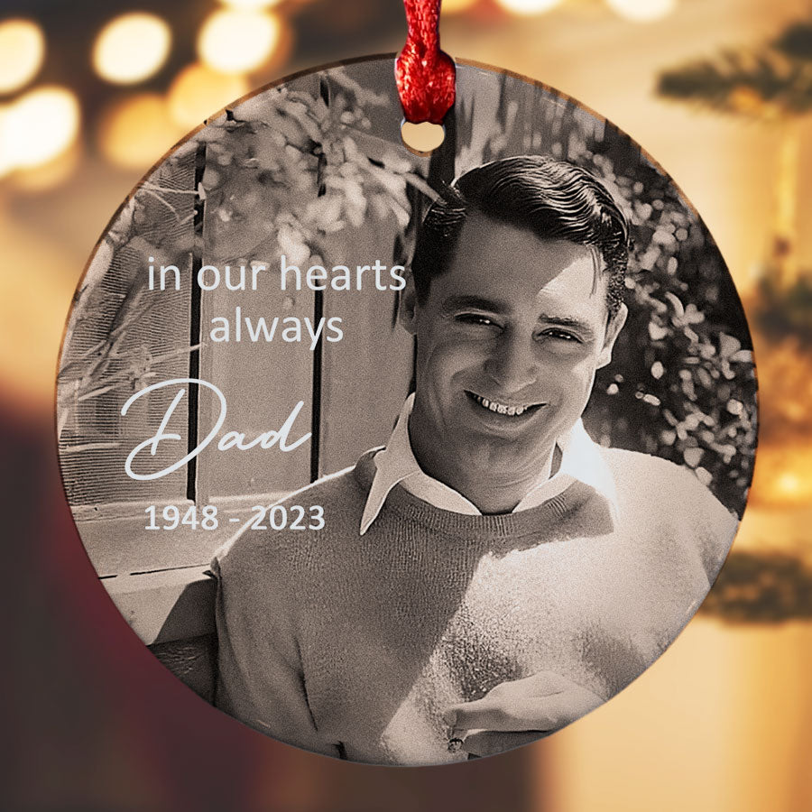Memorial Ornaments For Dad Remembrance Ornament With Photo Sympathy
