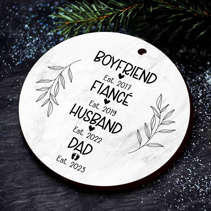 New Dad Ornament New Dad Christmas Ornament Boyfriend Fiance