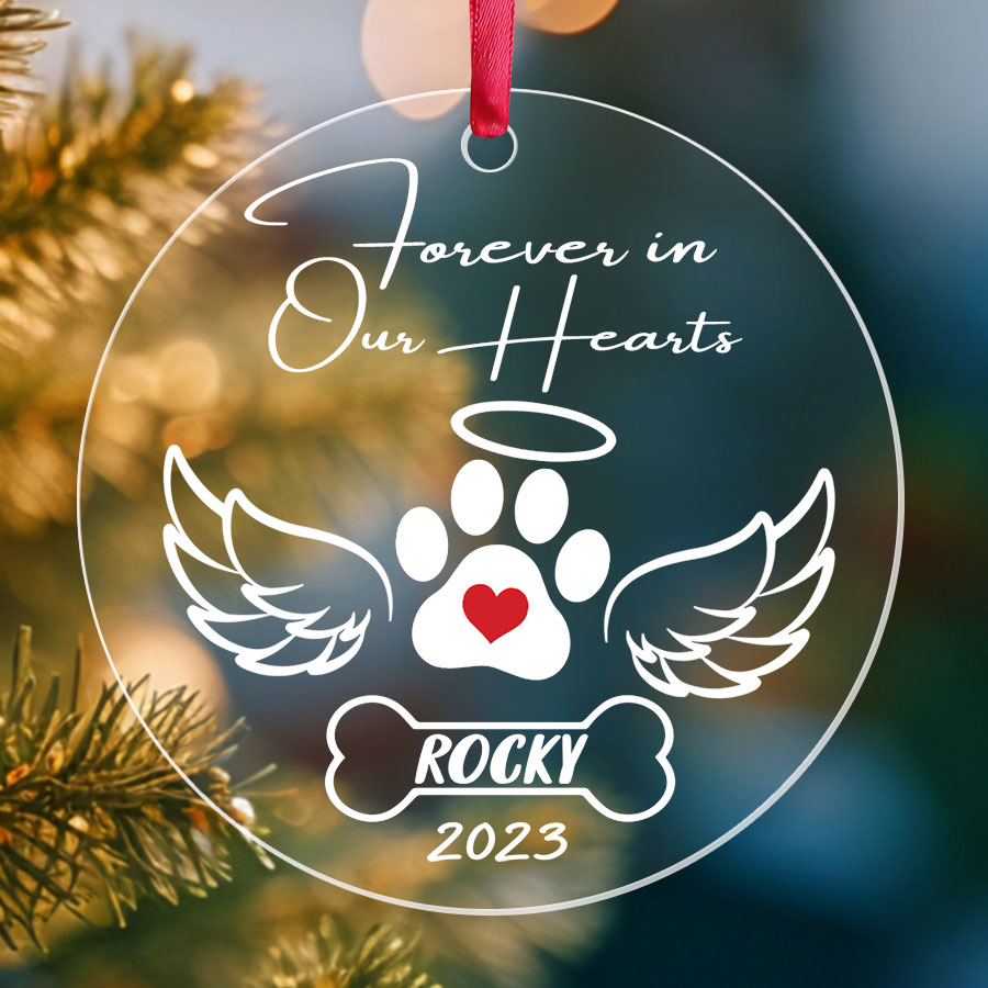 Paw Print Memorial Ornament | In Memory Dog Ornament | Forever In Our ...