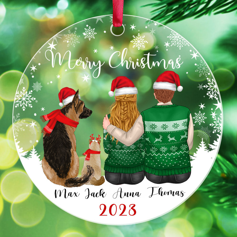 Personalized Couples Ornaments Couple With Dog Ornament Custom Name