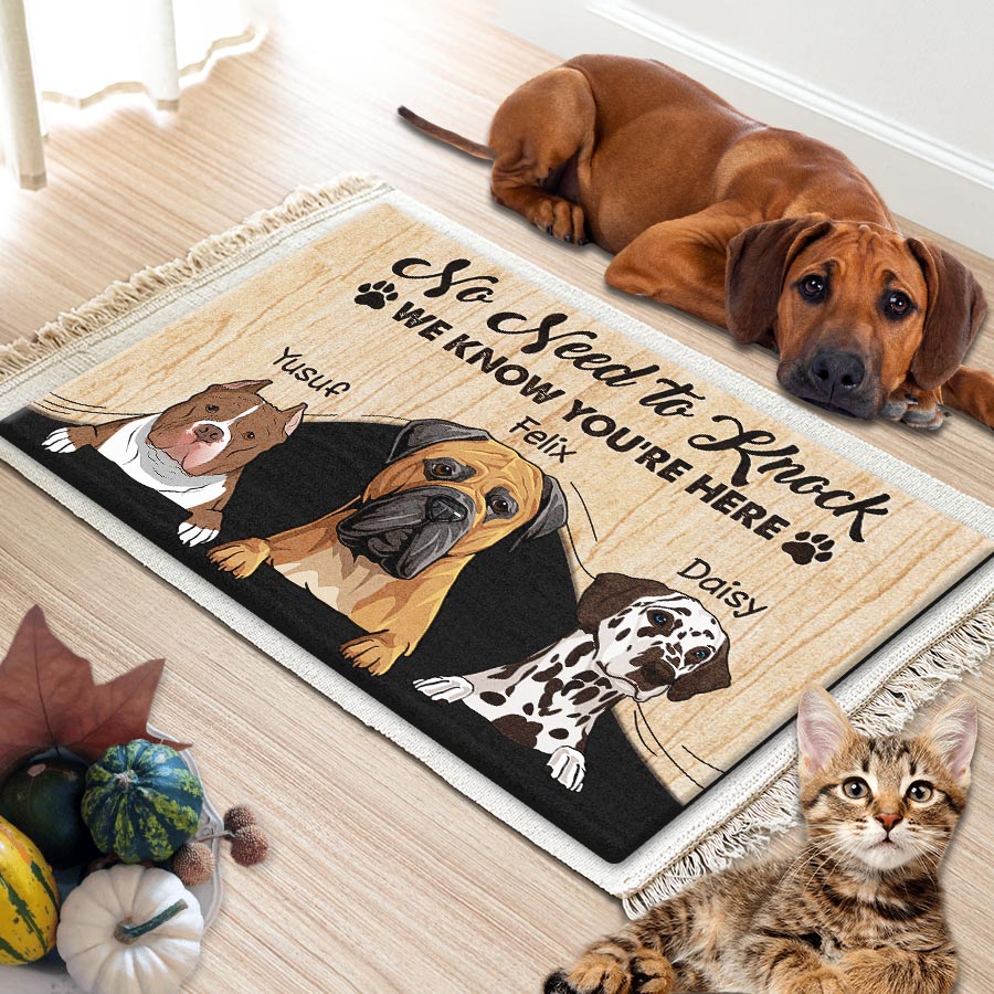 Personalized Door Mats Dogs Custom Dog Doormats No Need To Knock We
