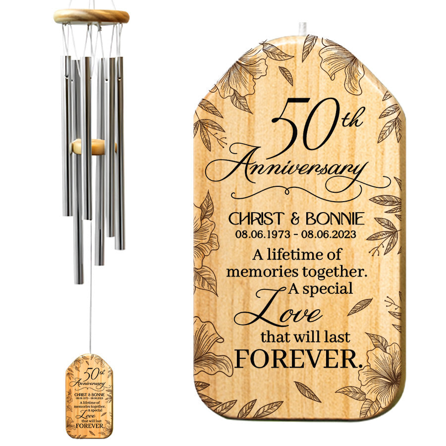Wind Chimes For 50Th Anniversary Personalized Wind Chimes For 50Th