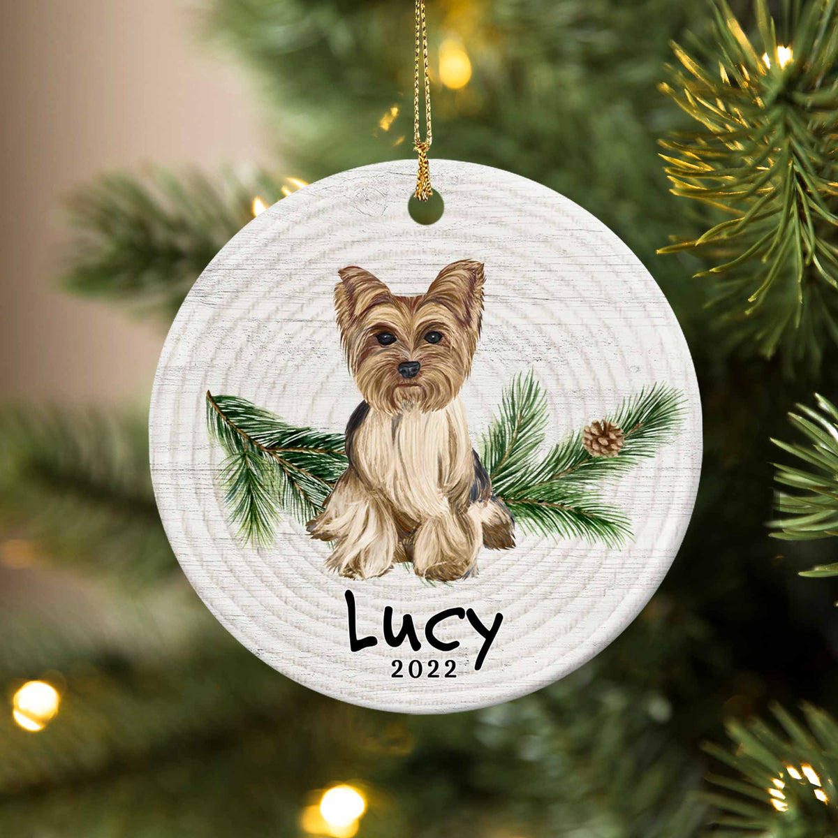 Yorkie Ornament | Personalized Yorkie Christmas Ornaments | Custom