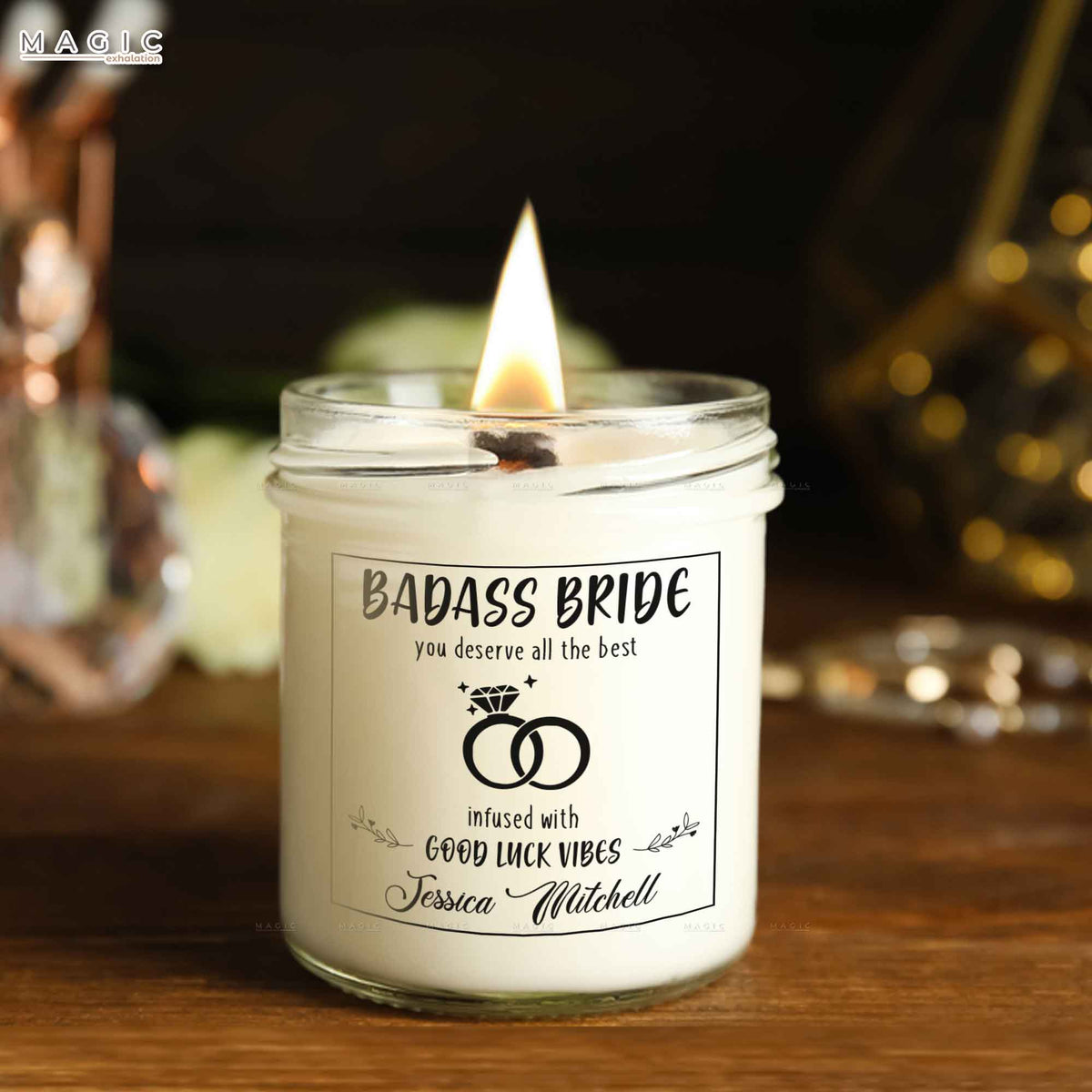 Valentine's Day Personalized Gifts for Him, Badass Bride Candle