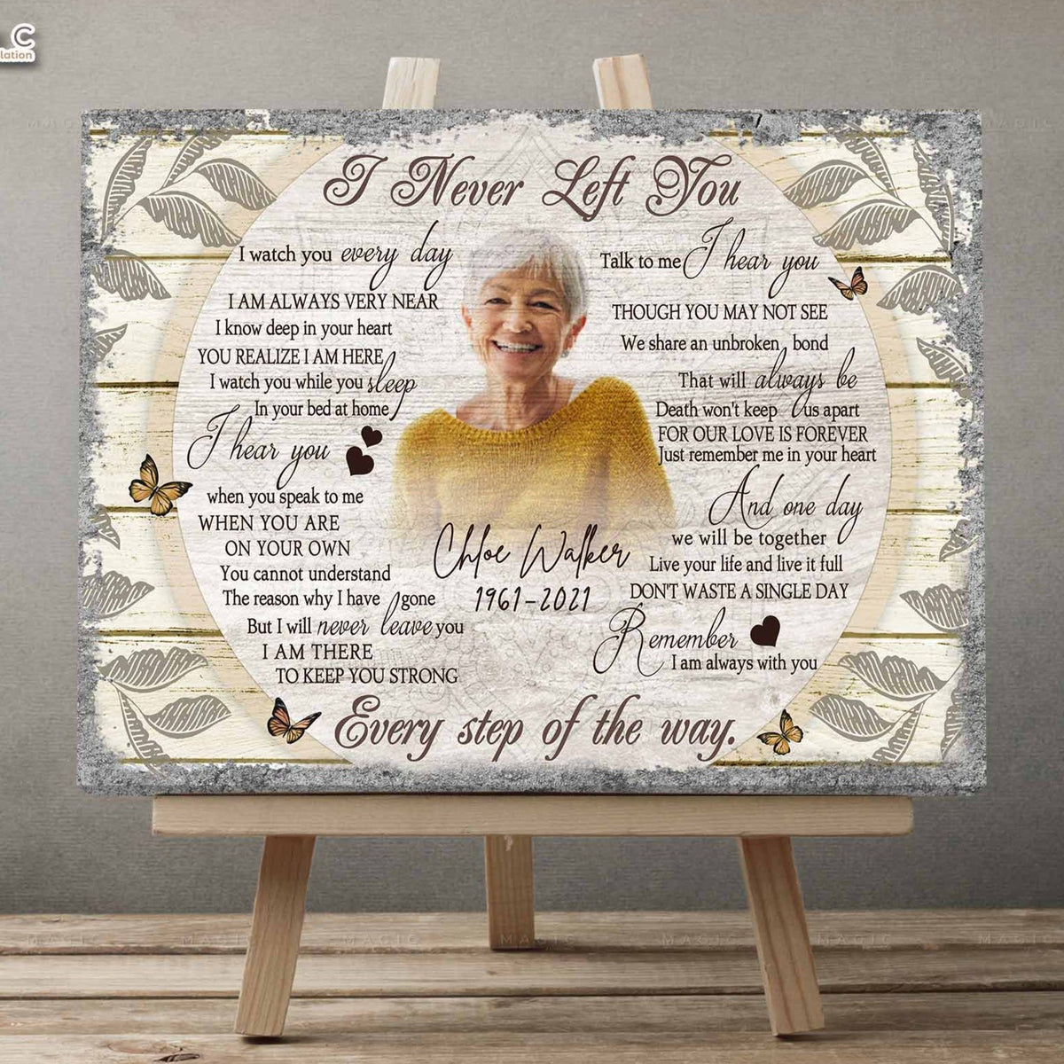 I Never Left You Loss Of Grandmother Sympathy Gift, Personalized