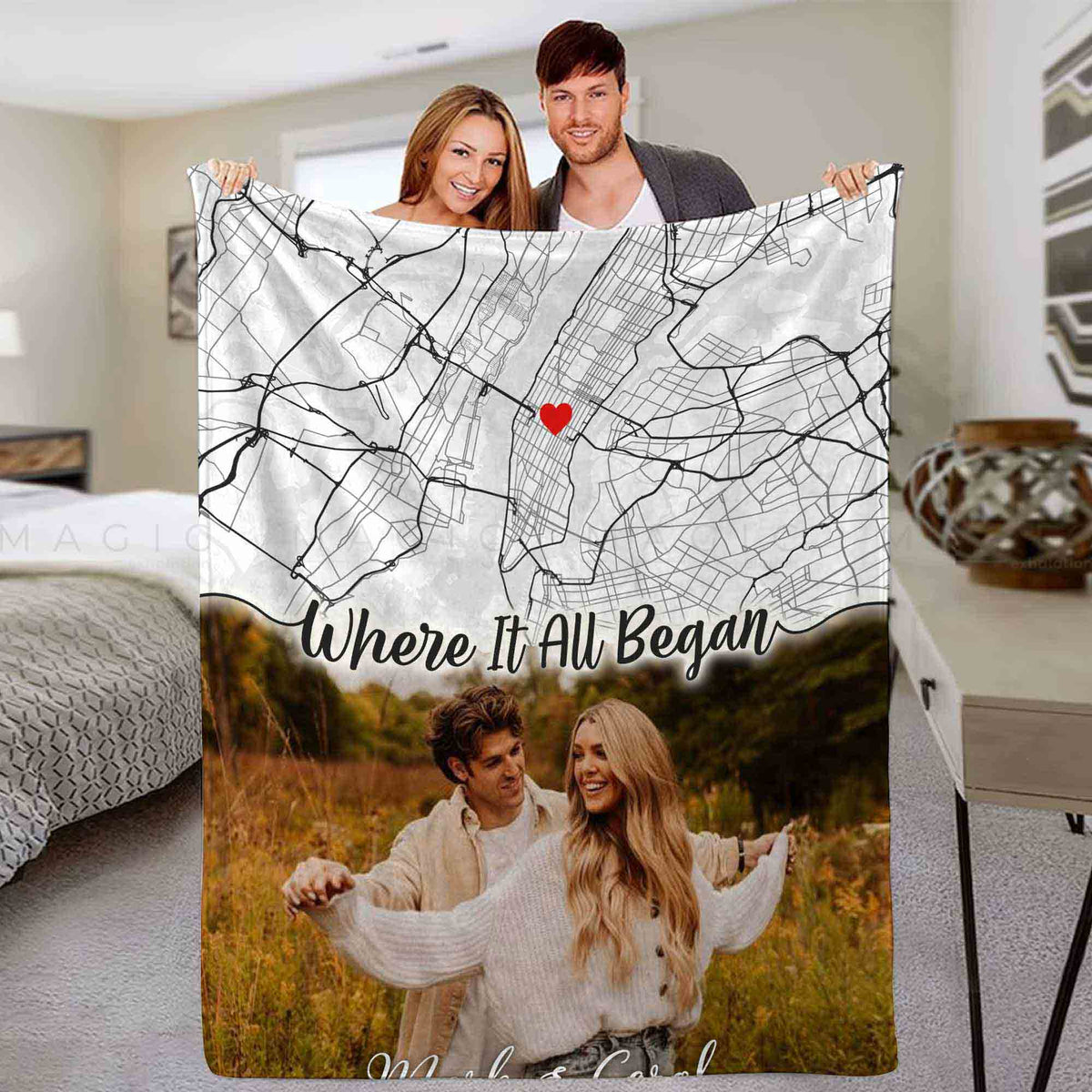 Anniversary Blankets | Personalized Valentine Gifts 2023 | Custom Map ...