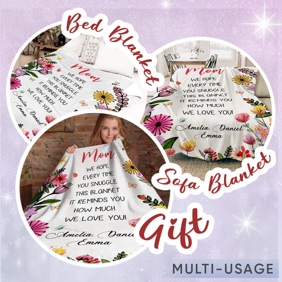 Custom Blanket For Mom Personalized Mothers Day Gift Mother'S Day Blankets With Names Love