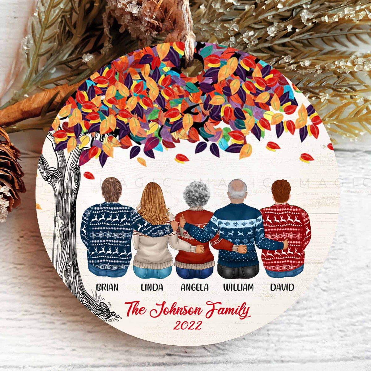 Custom Family Ornament | Christmas Decoration | Ceramic Ornament | 1 ...