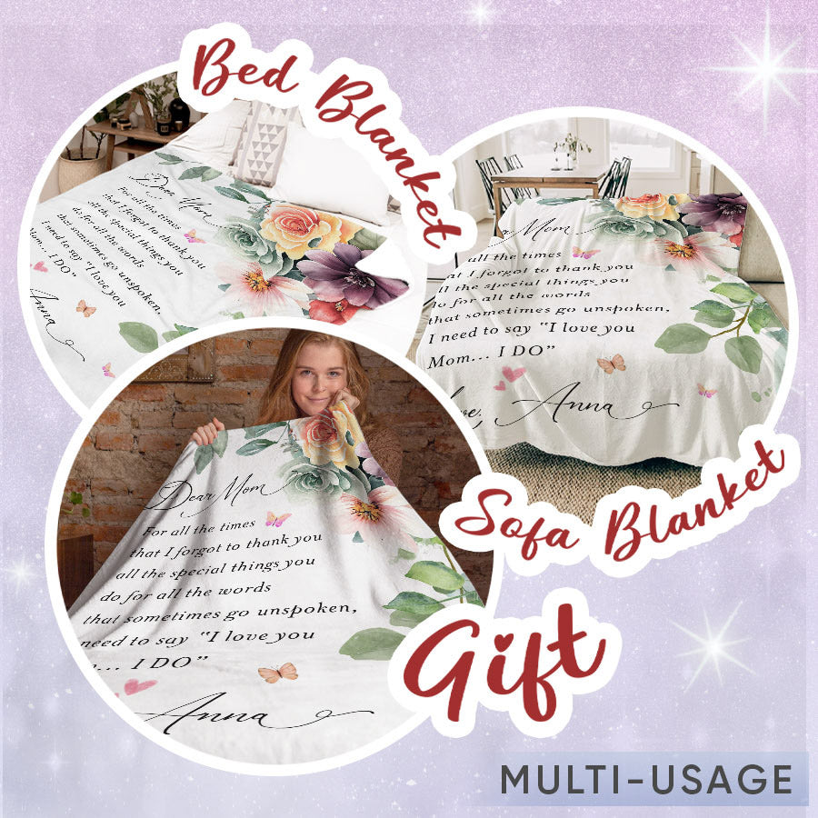 Personalized Handwritten Letter Fleece Blanket/Quilt - Mother's Day Gift For Mom