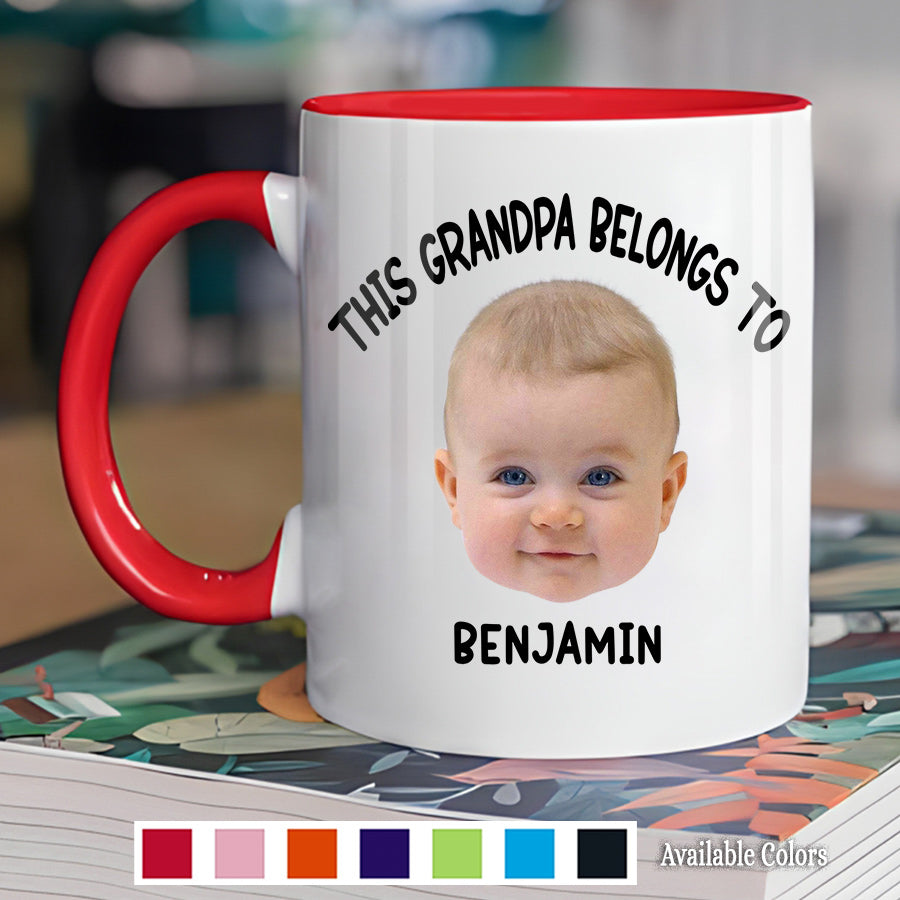 Grandfather Fathers Day Gifts Baby Face Photo Mugs This Grandpa