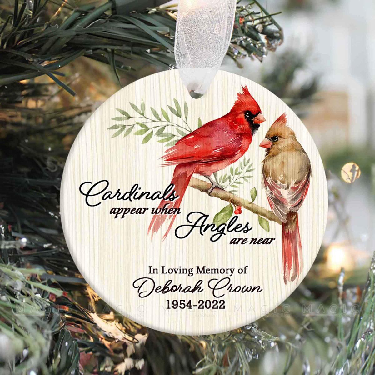 In Memory Christmas Ornament Cardinal Remembrance Gifts, Custom