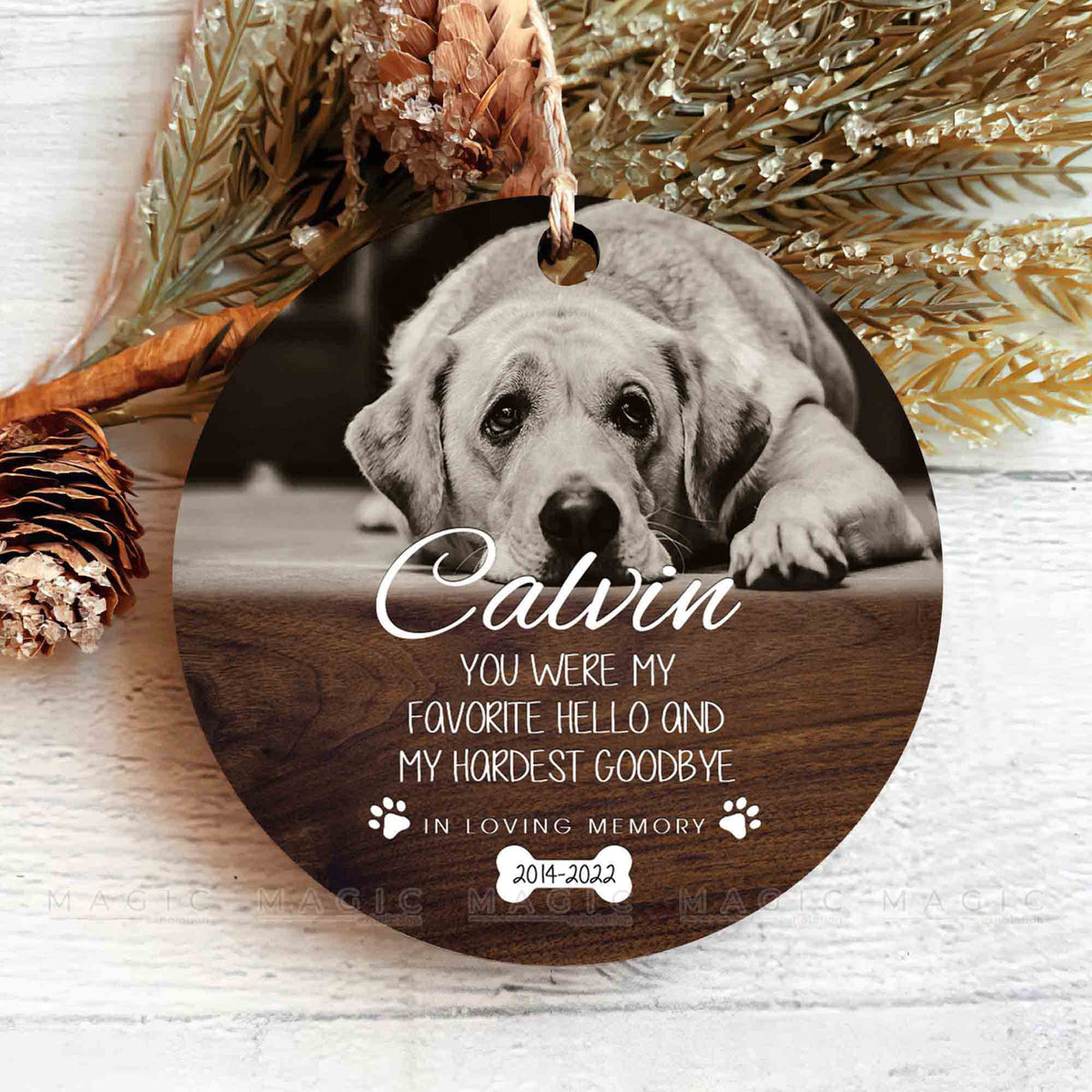 Personalzed Dog Memoral Crystal Ornament, Pet Memoral Ornament, N