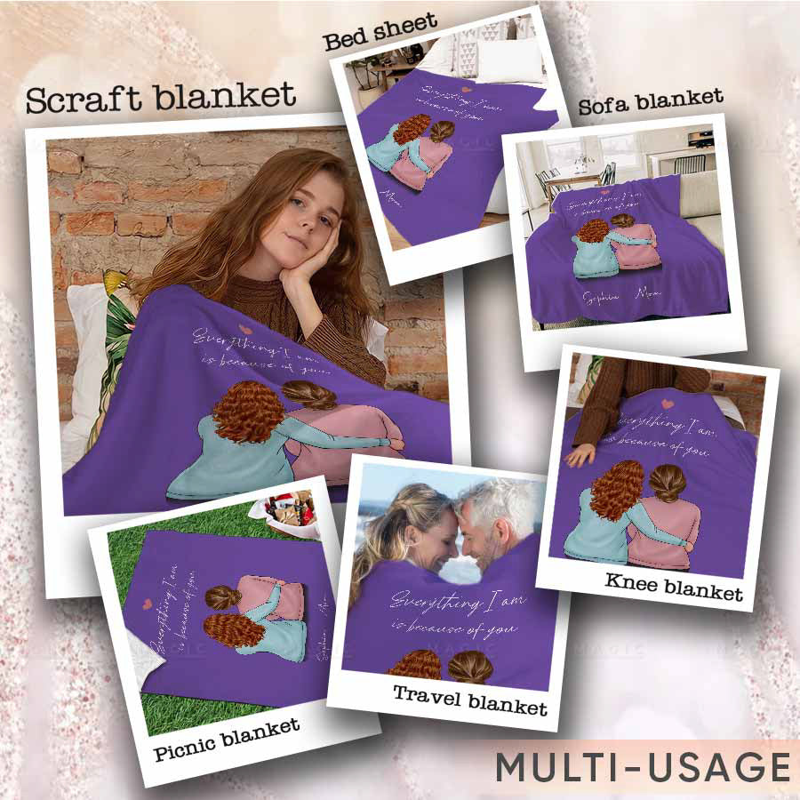 Mother’s Day Personalized Blankets Daughter Mother Clipart Blanket