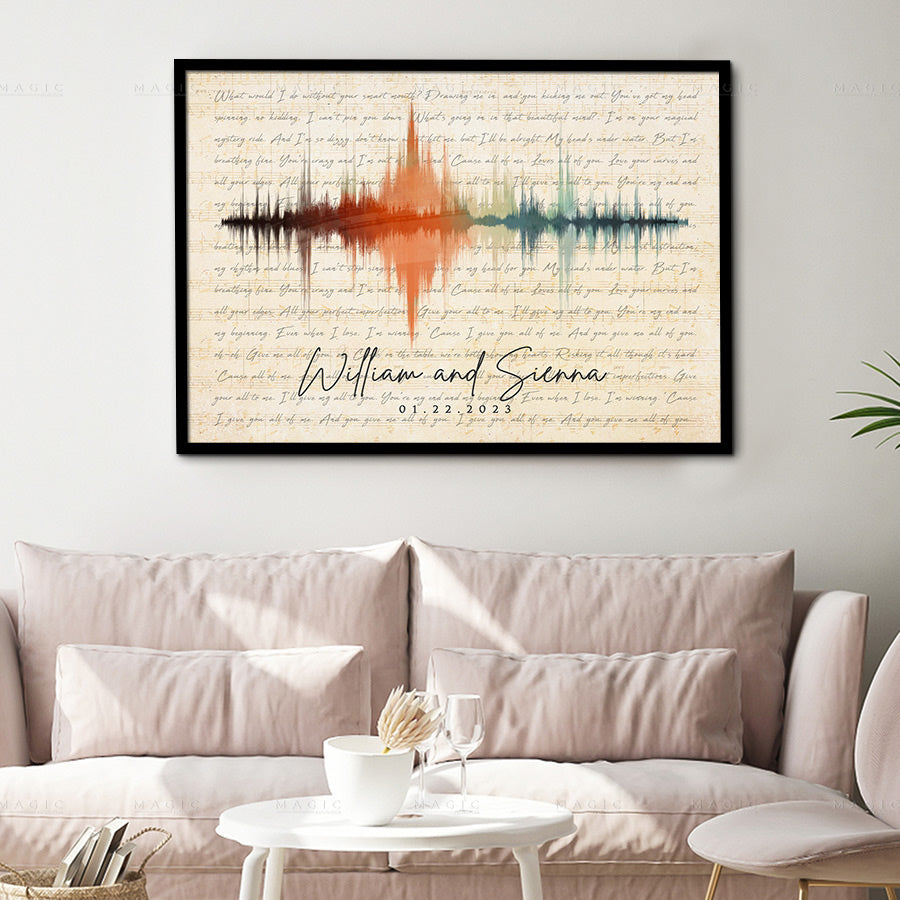 Music Lyrics Wall Art Customized Valentine Gifts for Him For Her 8 Popular Sizes Magic