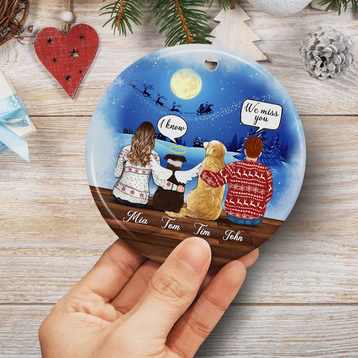 Custom Valentines Gift 2023 Personalized Dog Christmas Ornaments