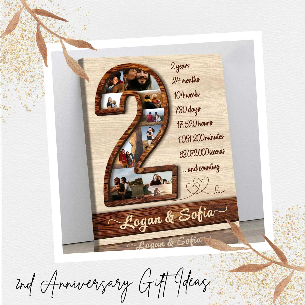 Anniversary Card Second Year Anniversary Gift For Him Happy