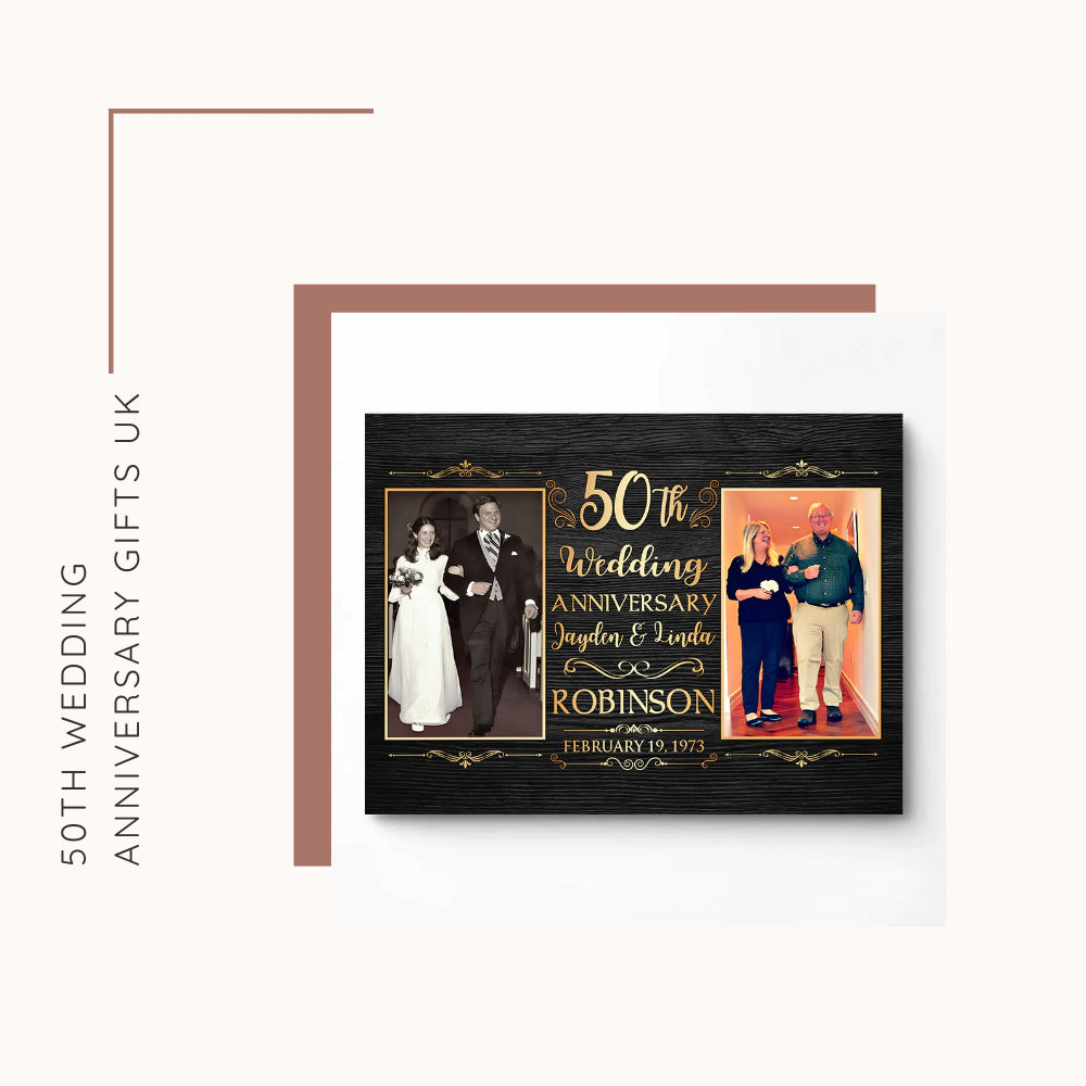 thumbnail image 2 of Handmade Personalised 50th Golden Wedding Anniversary Clock – 30cm Acrylic, Analogue 2 of 6