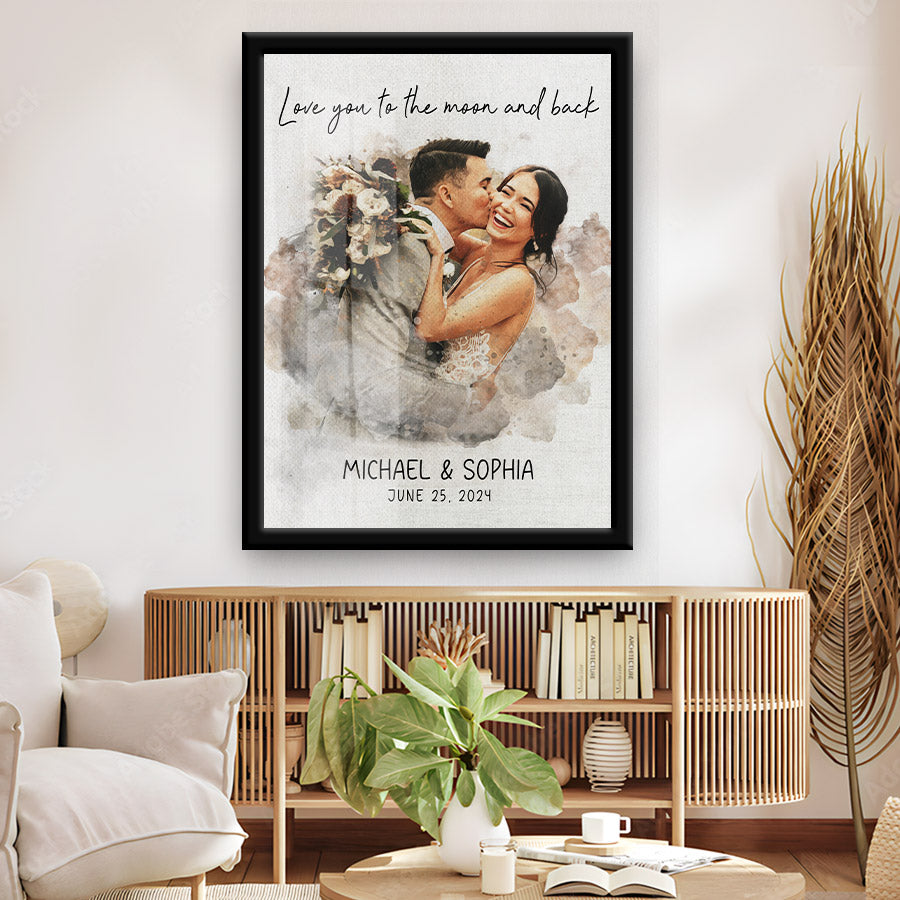 Watercolour Canvas Portrait Painting From Photo