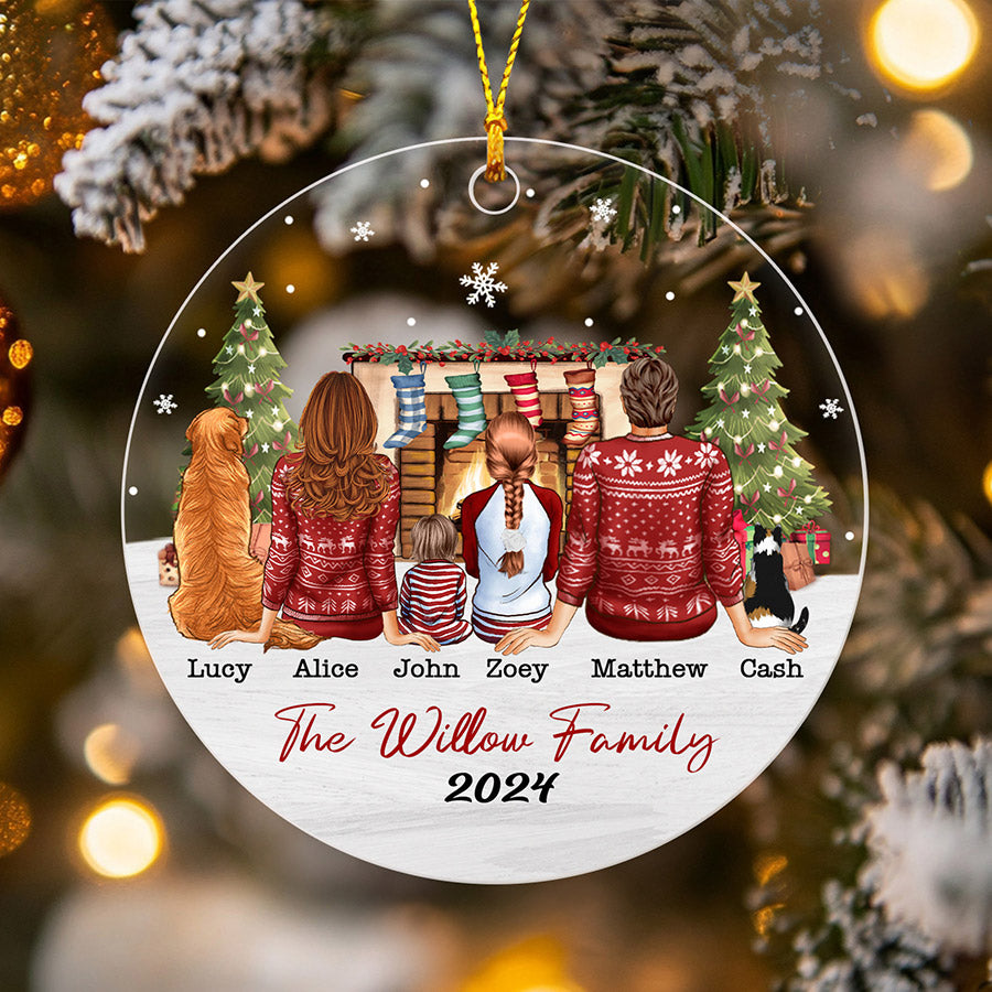 Personalized Family And Pet Ornament 2025 – Custom Acrylic Keepsake