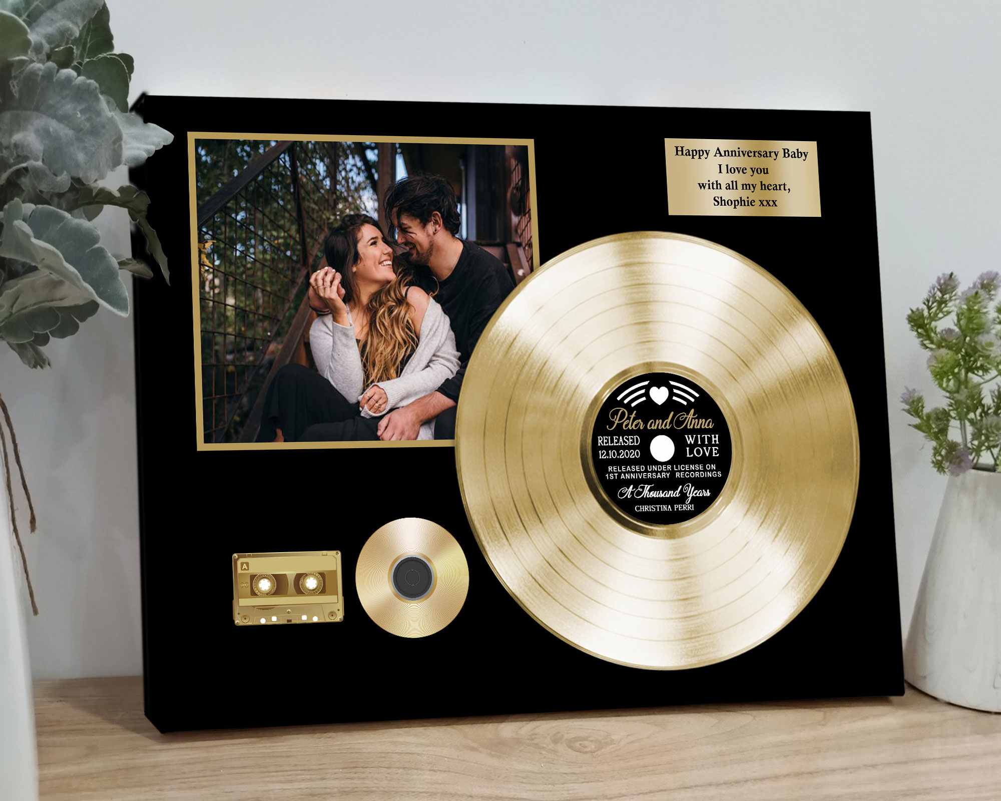 5th Wedding Anniversary Gifts, Custom Vinyl Record 5 Year Anniversary Gift