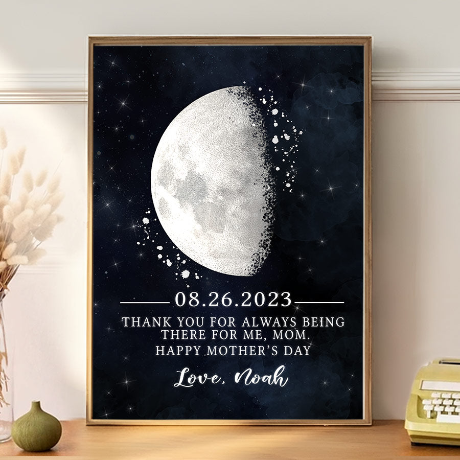 Custom Moon Phase Canvas Prints For Mother's Day