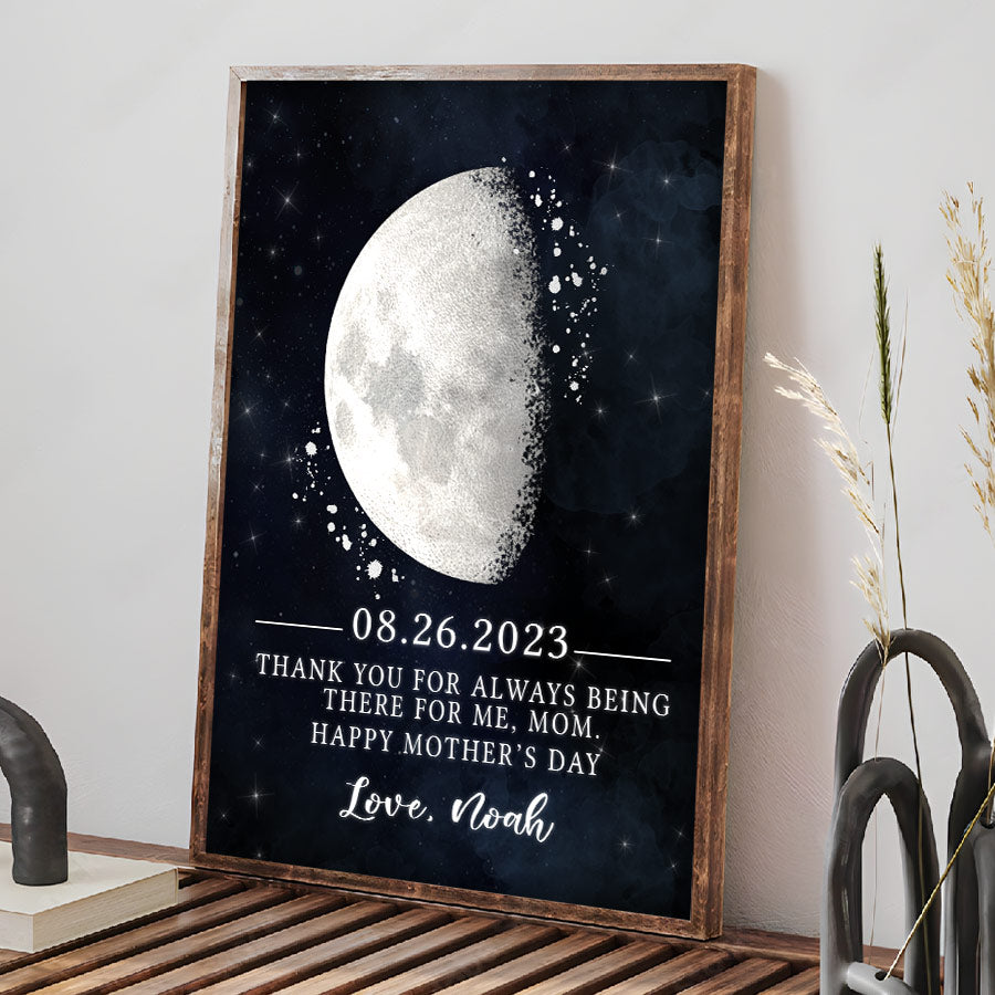 Custom Moon Phase Canvas Prints For Mother's Day