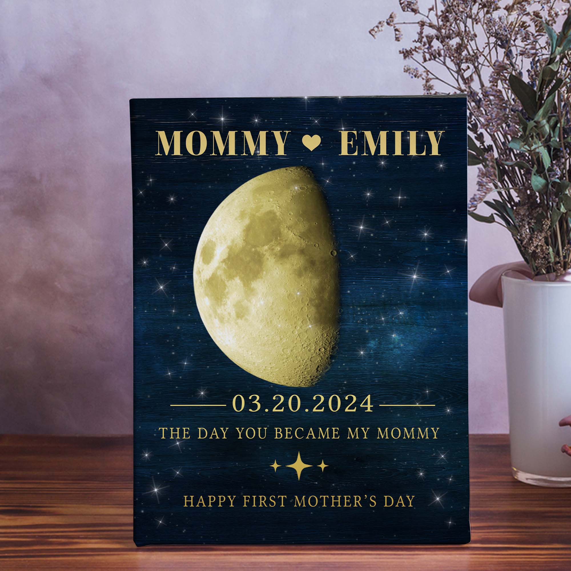 Personalized Moon Phase Canvas Mothers Day Gifts