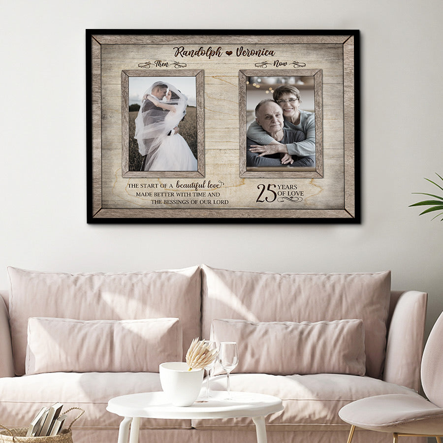 Then and Now 25th Anniversary Canvas Prints