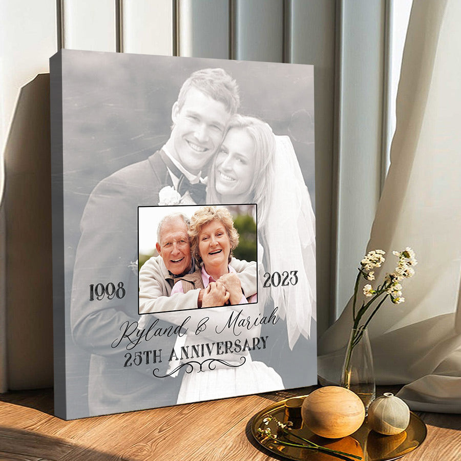 Then and Now Anniversary Canvas