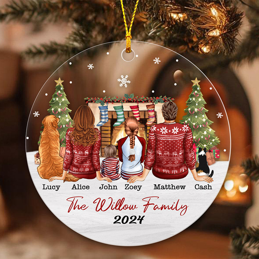 Personalized Family And Pet Ornament 2025 – Custom Acrylic Keepsake
