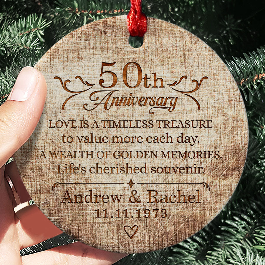 Custom 50th Wedding Anniversary Ornaments