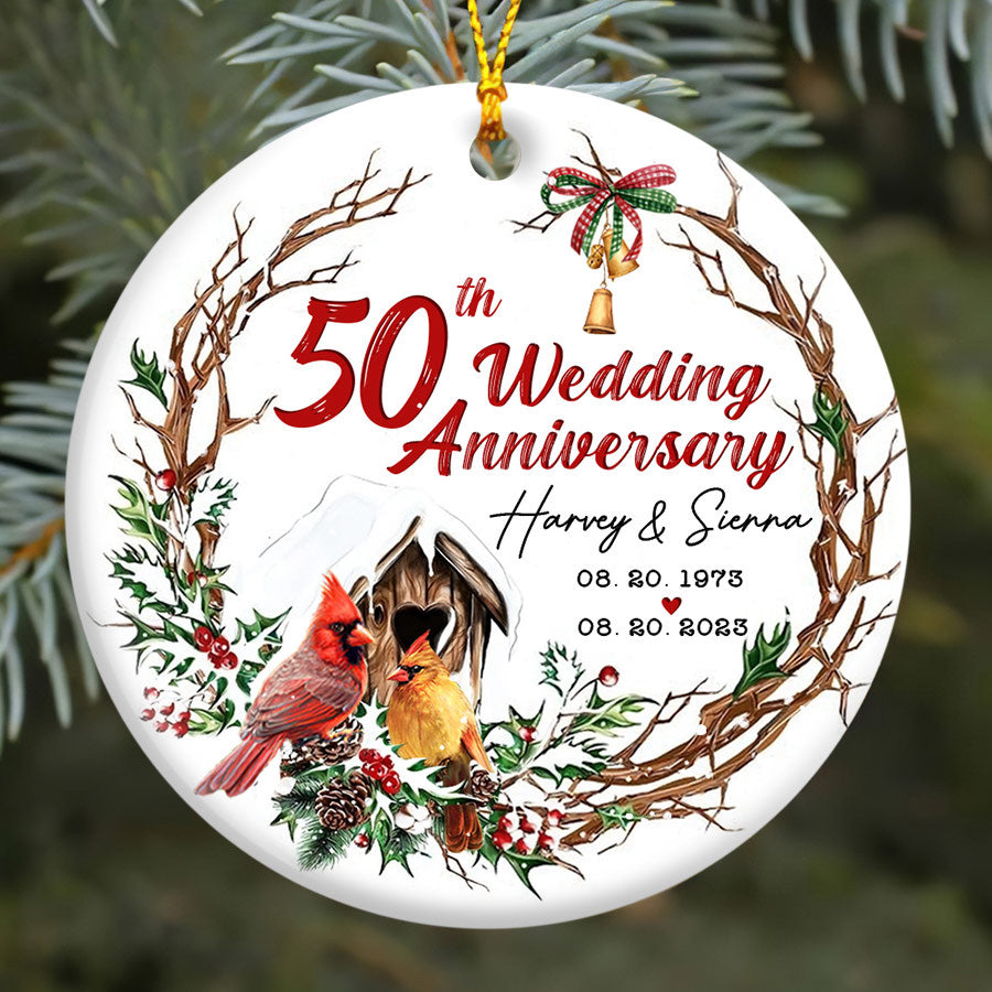 50th wedding anniversary ornaments