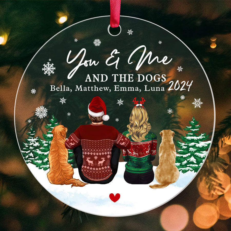 Personalized Couple Ornament With Dog